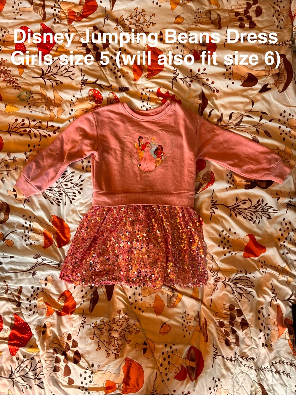 Disney Pink Girls' Sequin Sweatshirt Dress